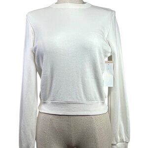 SPIRITUAL GANGSTER Effortless Sweatshirt Sz XS White Logo Crewneck 100% Cotton